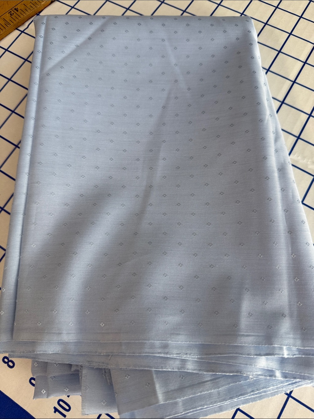 Vintage Ice Blue Jacquard Apparel Fabric 2¾ Yds 44” Marcus Brothers